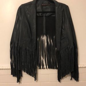 KATE MOSS X TOPSHOP FRINGE DARK  BLUE JACKET 🛍✨